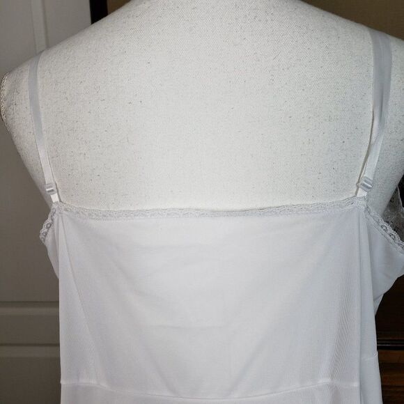 Womens Vanity Fair Snow White Nylon Lace Trim Full Slip Dress - Picture 6 of 7